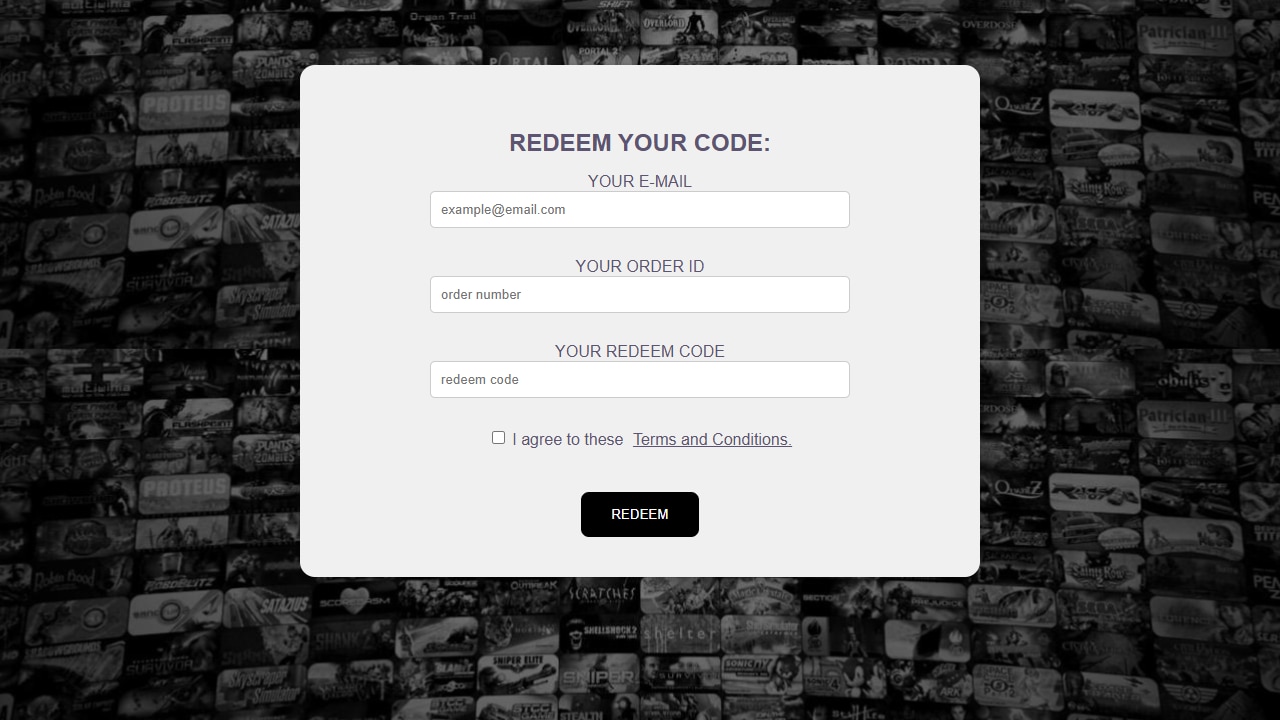 Modulo Dingdang con ordine, codice ed email