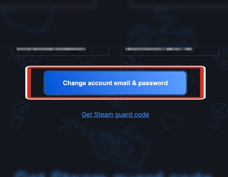 Pulsante per cambiare email e password dell'account