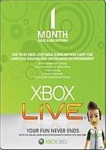 Xbox LIVE 1 Month Gold Subscription Card 